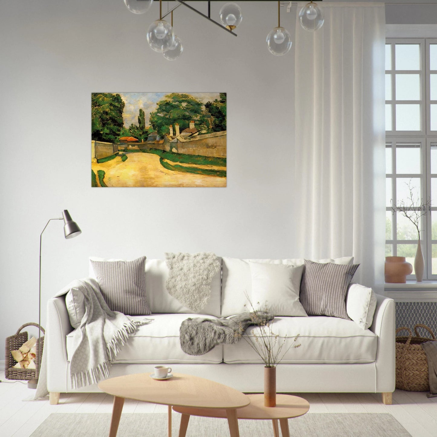 Houses Along a Road - Paul Cézanne Brushed Aluminum Print - 70x100 cm / 28x40 inches | Paul Cézanne Aluminum Print | Paul Cézanne Prints