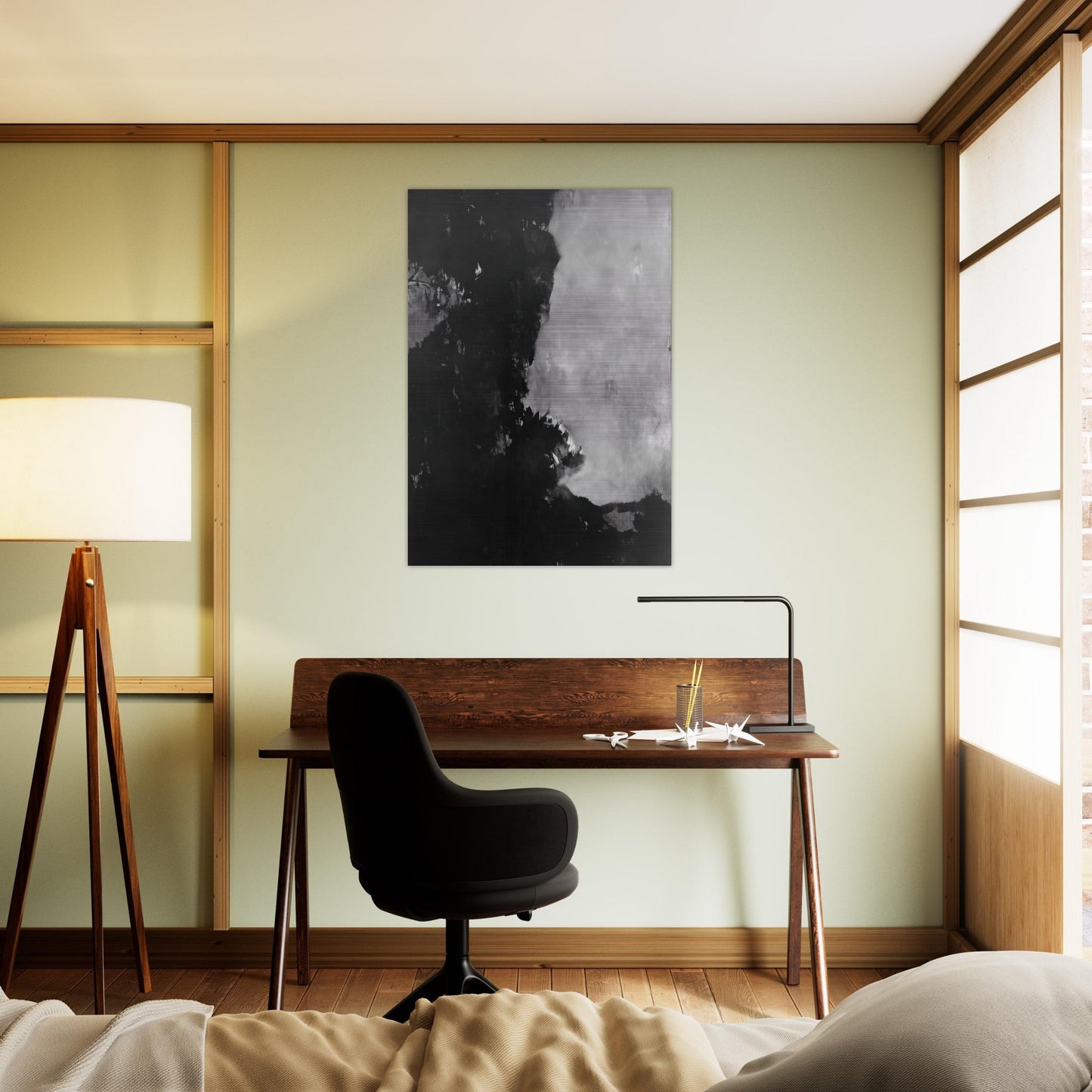 Untitled Black Painting - 1950 - Edward Corbett Brushed Aluminum Print - 70x100 cm / 28x40 inches | Edward Corbett Aluminum Print | Edward Corbett Prints