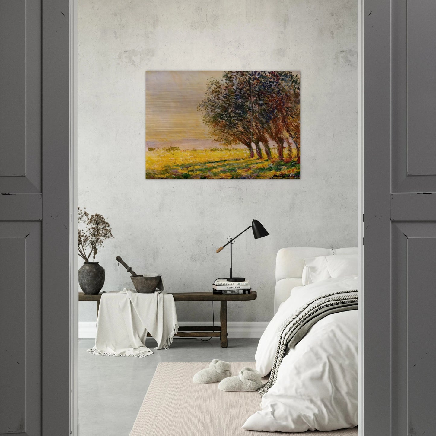 Willows at Sunset - claude monet Brushed Aluminum Print - 70x100 cm / 28x40 inches | claude monet Aluminum Print | claude monet Prints