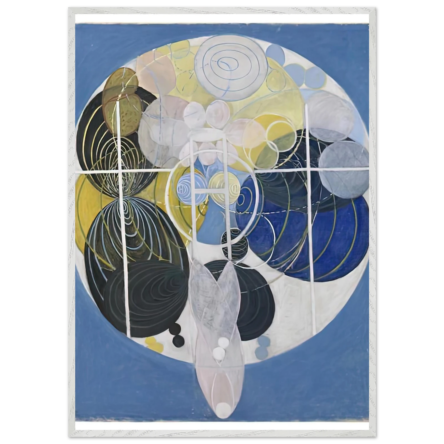 Hilma af Klint - THE LARGE FIGURE PAINTINGS NR 5 1907 Wall art - 40x50 cm / 16x20 inches - Premium Wooden Framed Poster With Fine Art Paper-canvas - White frame