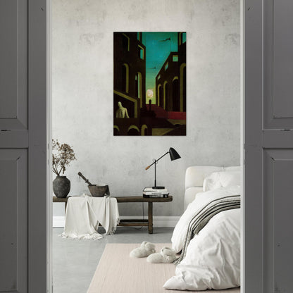 HAPPINESS OF RETURNING 1915 - Giorgio de Chirico Brushed Aluminum Print - 70x100 cm / 28x40 inches | Giorgio de Chirico Aluminum Print | Giorgio de Chirico Prints