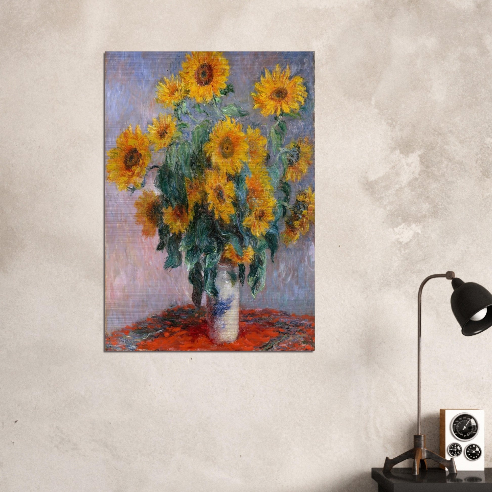 Bouquet of Sunflowers - claude monet Brushed Aluminum Print - 70x100 cm / 28x40 inches | claude monet Aluminum Print | claude monet Prints