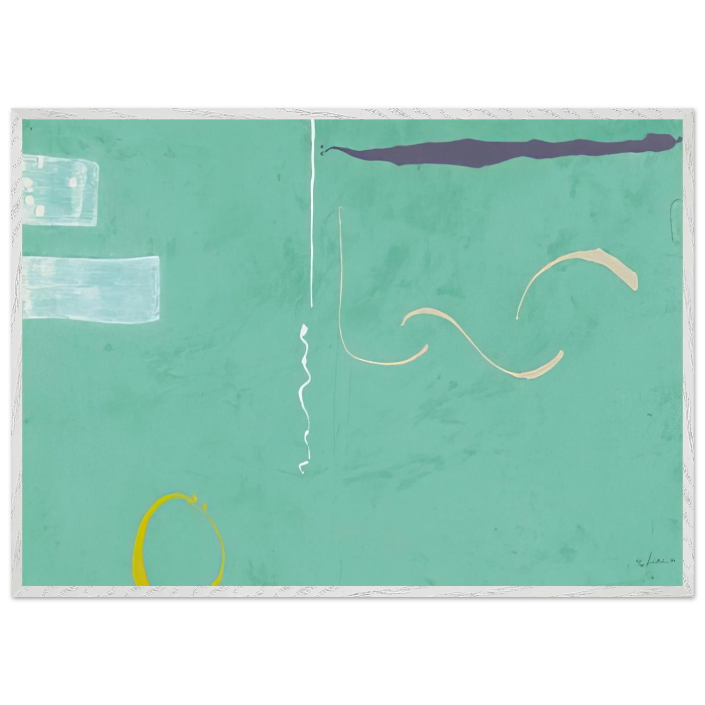 Helen Frankenthaler - Tahiti - 1989 Wall art - 28x43  cm / XL (11x17 inches) - Premium Wooden Framed Poster With Fine Art Paper-canvas - Black frame