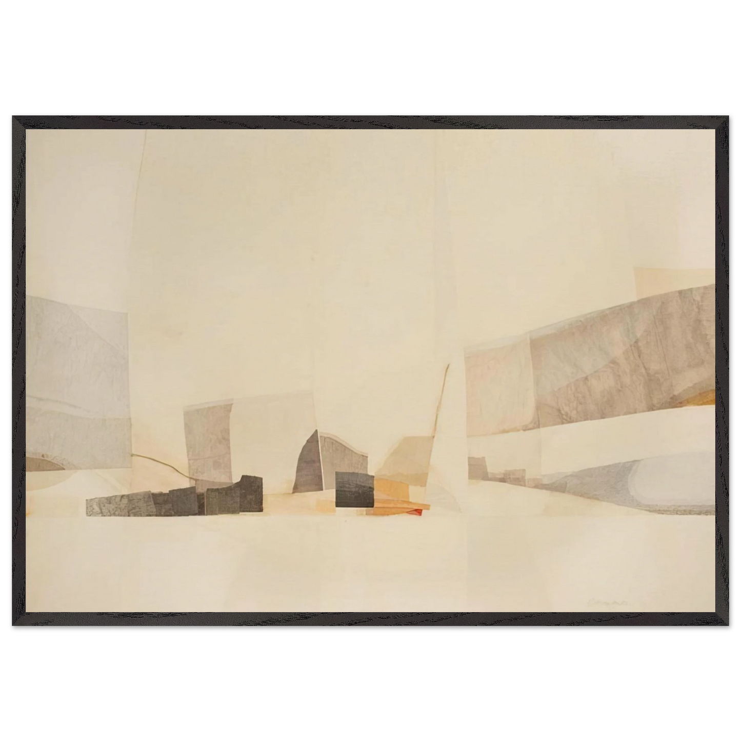 Untitled - Abstract Expressionism N5 - Kenzo Okada 70x100 cm / 28x40 inches Framed Art Print – Black Wooden Frame