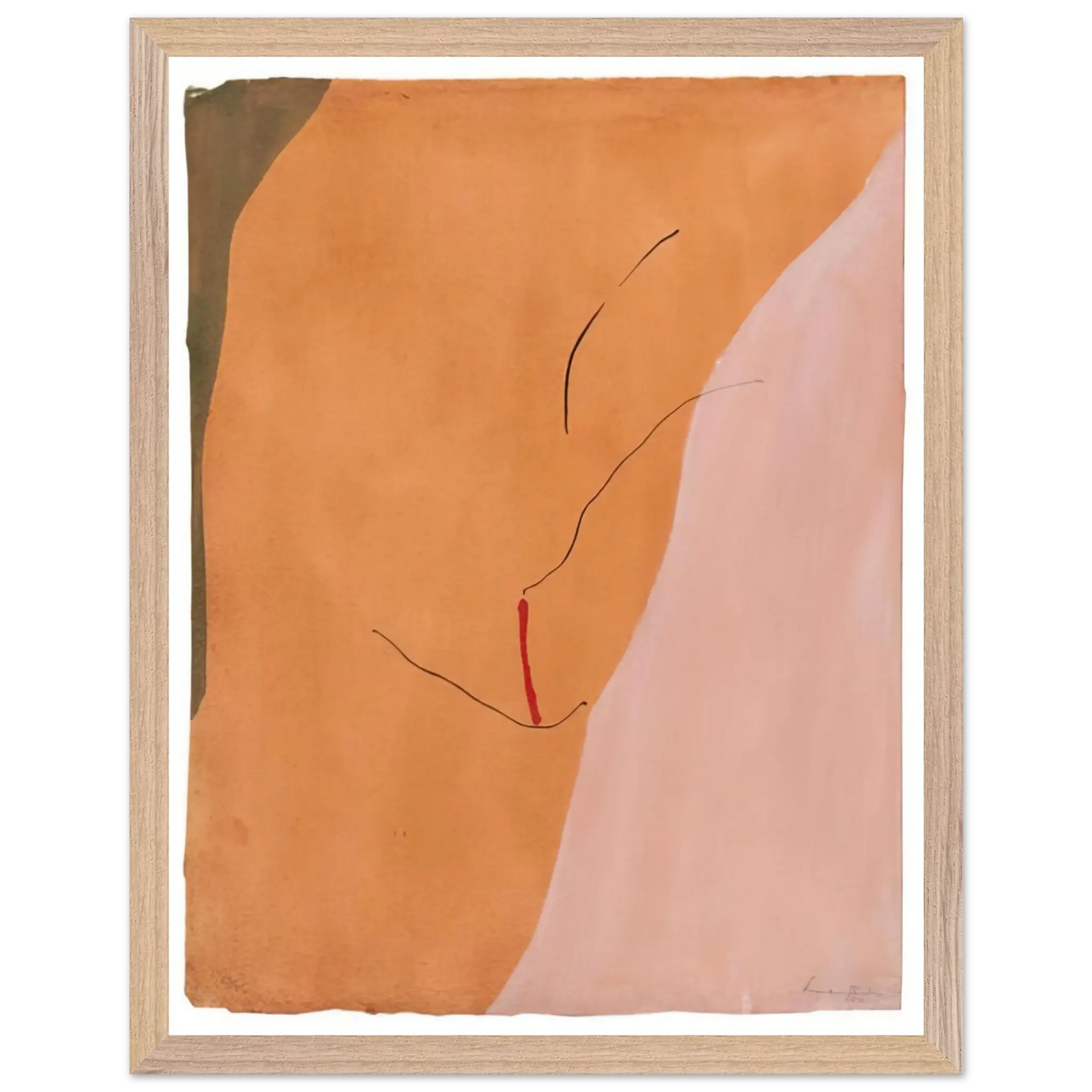 Helen Frankenthaler - Sanguine Mood - 1971 Wall art - A2 (42 x 59.4  cm) - Premium Wooden Framed Poster With Fine Art Paper - White frame