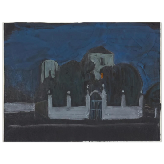 Gabriele Munter - NIGHT GARDEN WITH BUILDINGS  75x100 cm / 30x40inches Fine Art Poster