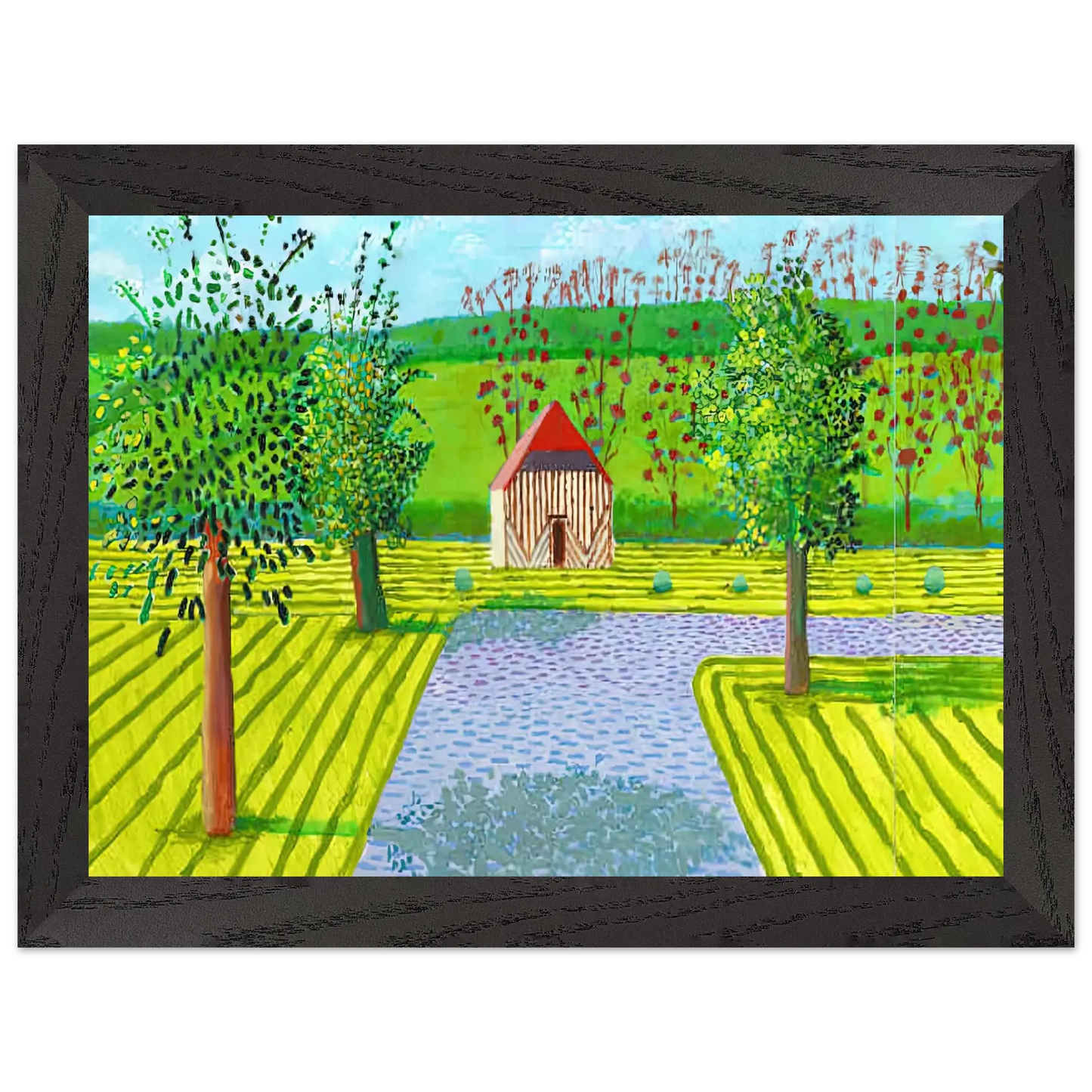 David Hockney - David Hockney Wall art - 60x80 cm / 24x32 Inches - Premium Wooden Framed Poster With Fine Art Paper - White frame