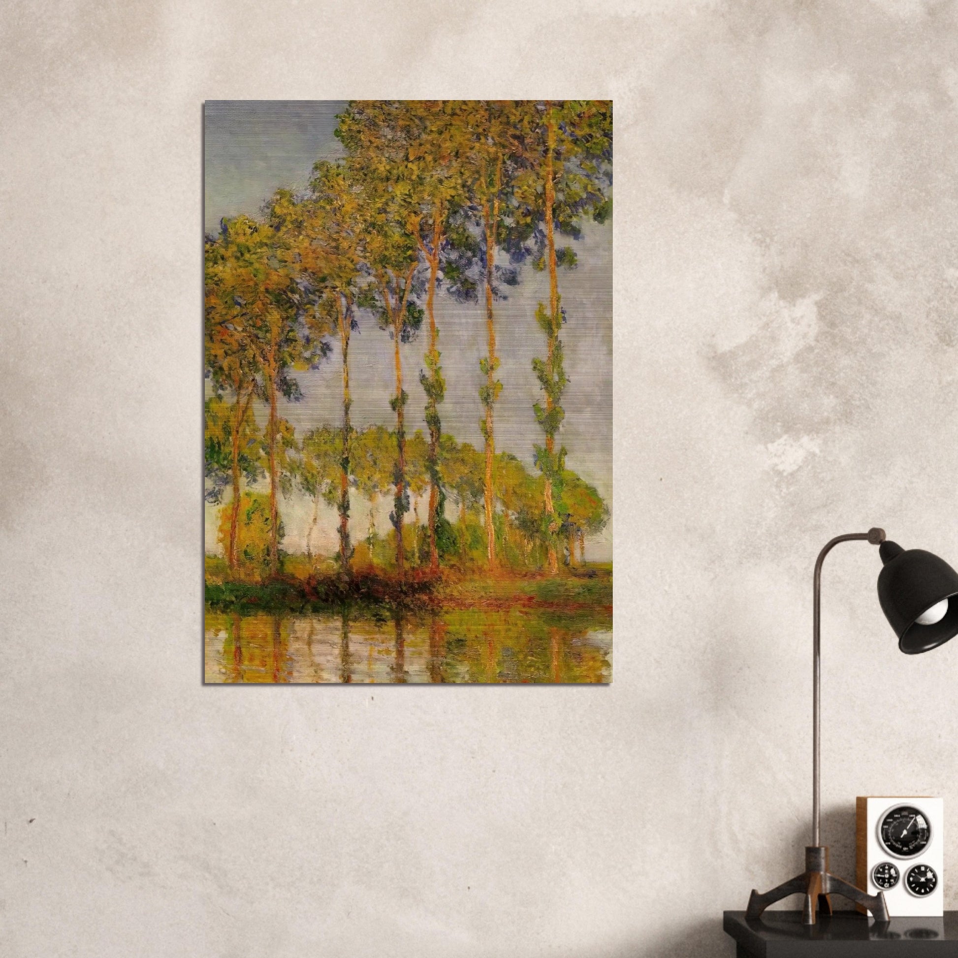 Poplars, Row in Autumn - claude monet Brushed Aluminum Print - 70x100 cm / 28x40 inches | claude monet Aluminum Print | claude monet Prints