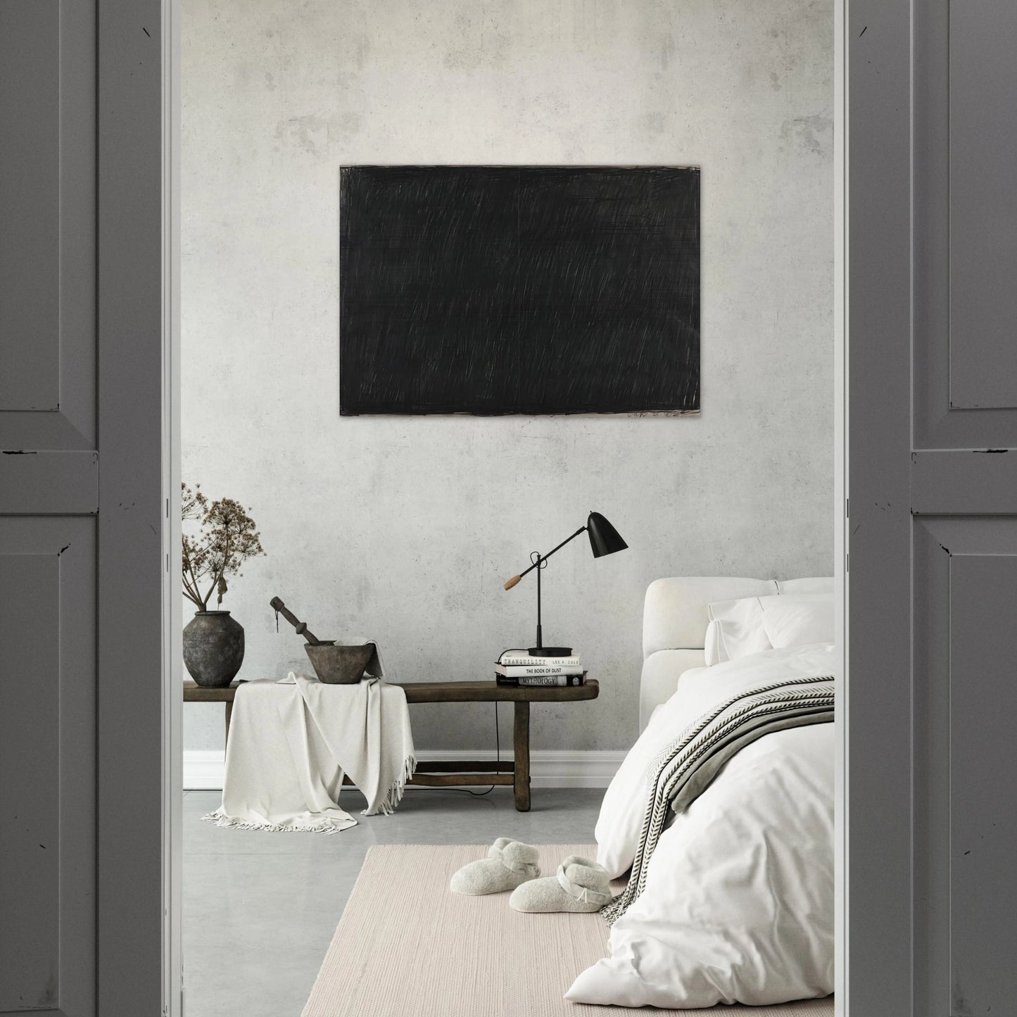 Drawing 25.4.60 - 1960 - Bob Law Brushed Aluminum Print - 70x100 cm / 28x40 inches | Bob Law Aluminum Print | Bob Law Prints
