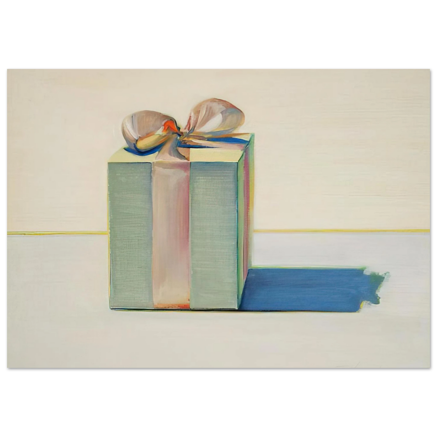 Wayne Thiebaud - Gift Box - 1971 Wall Art - 60x80 cm / 24x32 inches - Premium Wooden Framed Poster With Fine Art Paper-canvas - Black frame