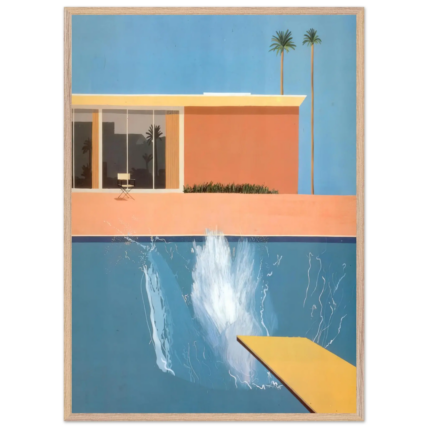 David Hockney - David Hockney Wall art - 45x60 cm / 18x24 Inches - Premium Wooden Framed Poster With Fine Art Paper - White frame