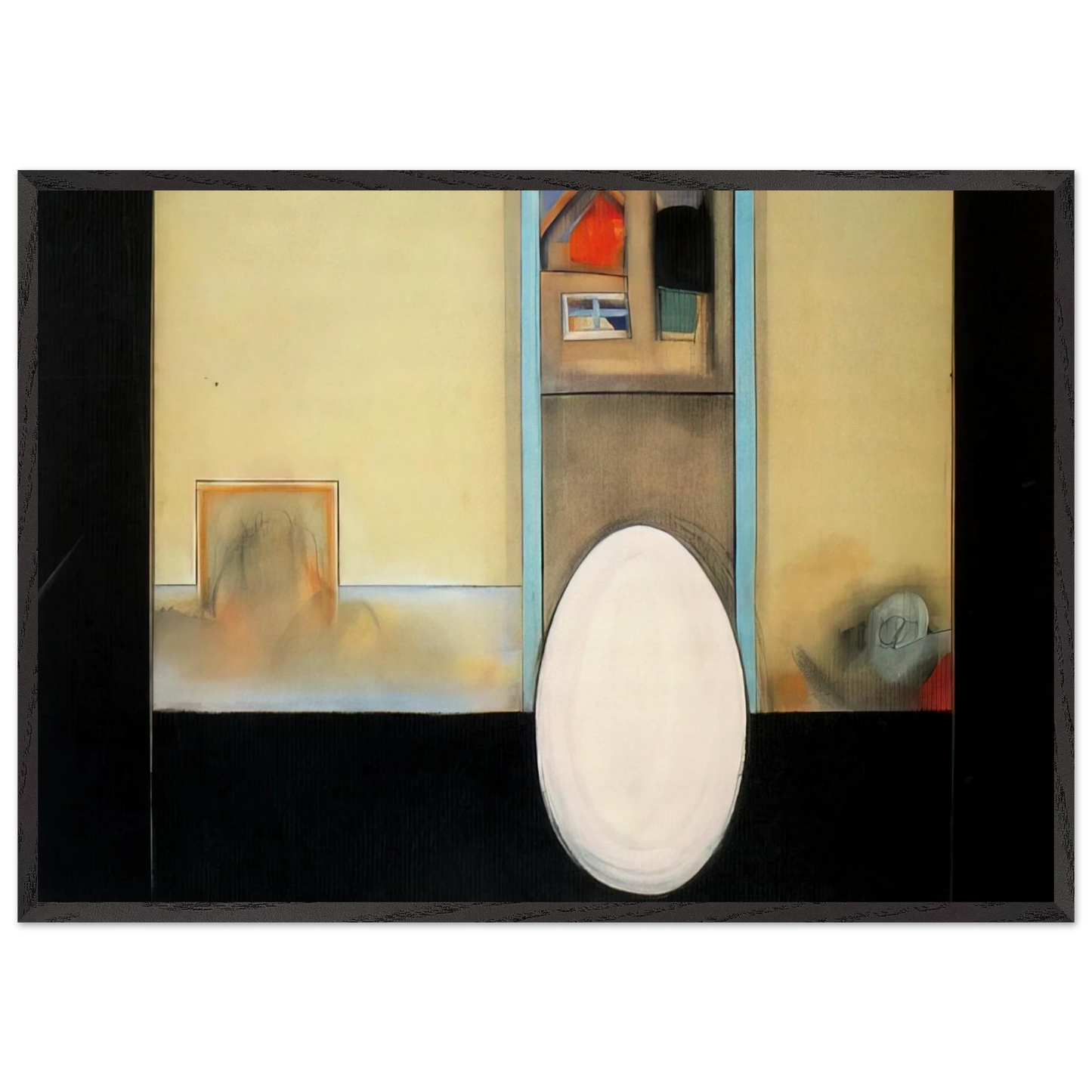 The House - Feminist Art - Miriam Schapiro 70x100 cm / 28x40 inches Framed Art Print – Black Wooden Frame