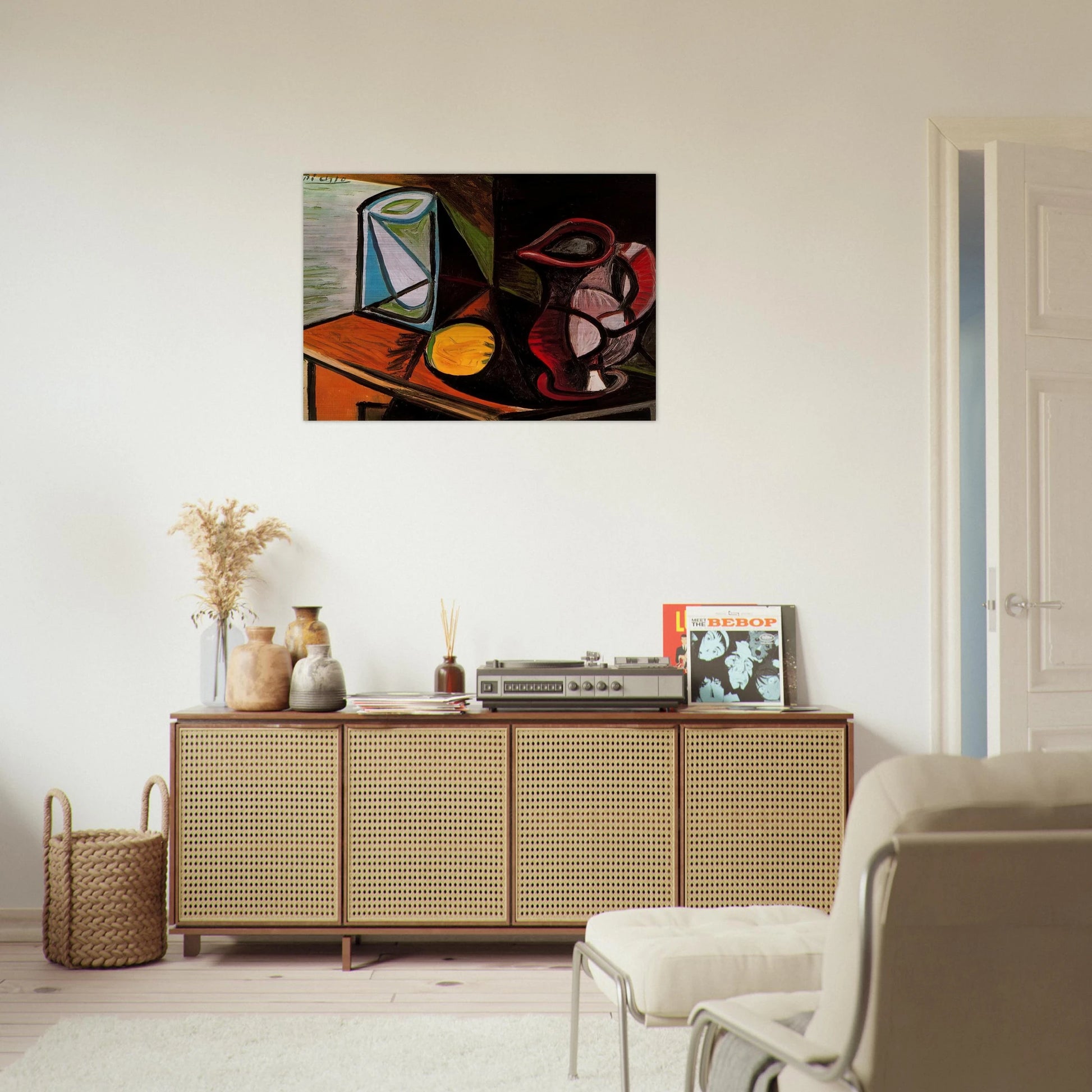 Glass and pitcher - Pablo Picasso Brushed Aluminum Print - 70x100 cm / 28x40 inches | Pablo Picasso Aluminum Print | Pablo Picasso Prints