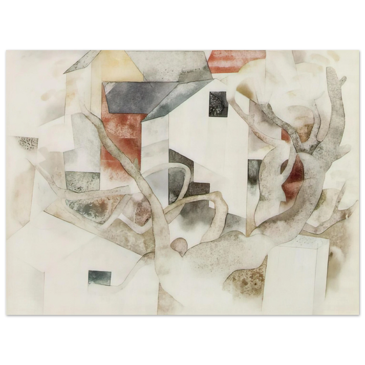 Charles Demuth - Trees and Barns Bermuda - 1917  75x100 cm / 30x40inches Fine Art Poster