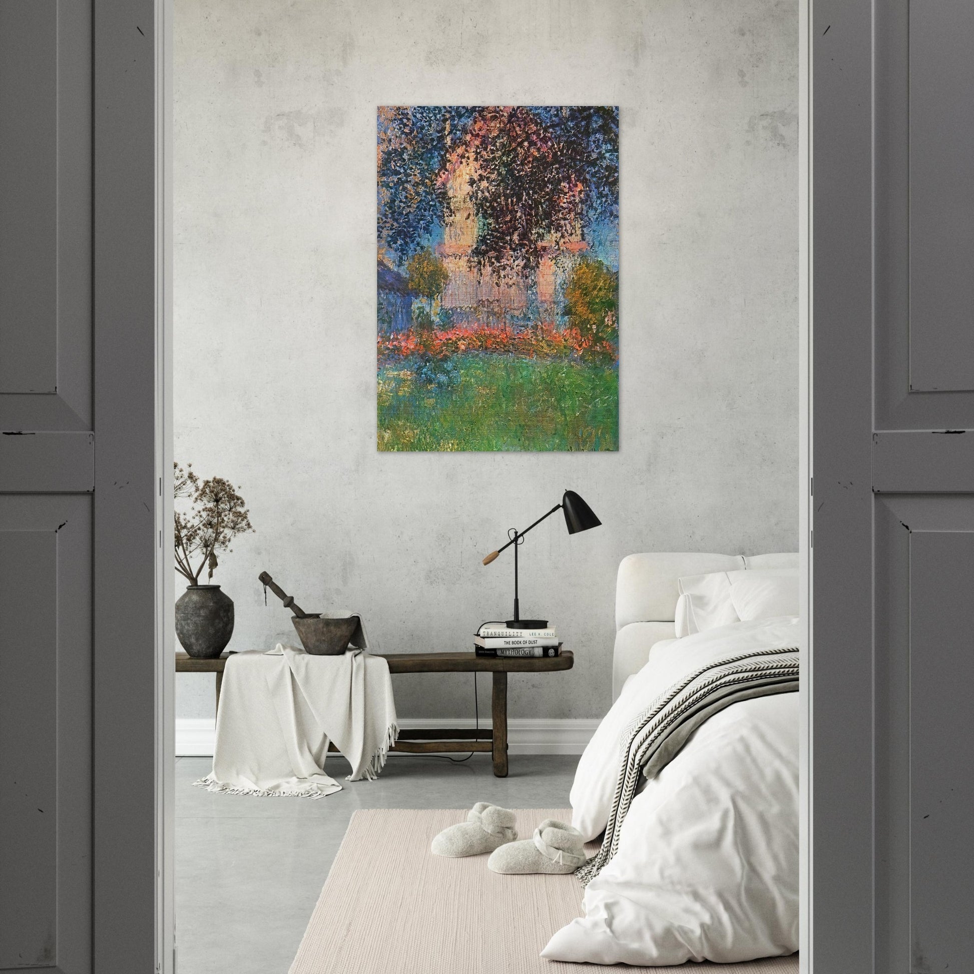The Artist's House in Argenteuil - claude monet Brushed Aluminum Print - 70x100 cm / 28x40 inches | claude monet Aluminum Print | claude monet Prints
