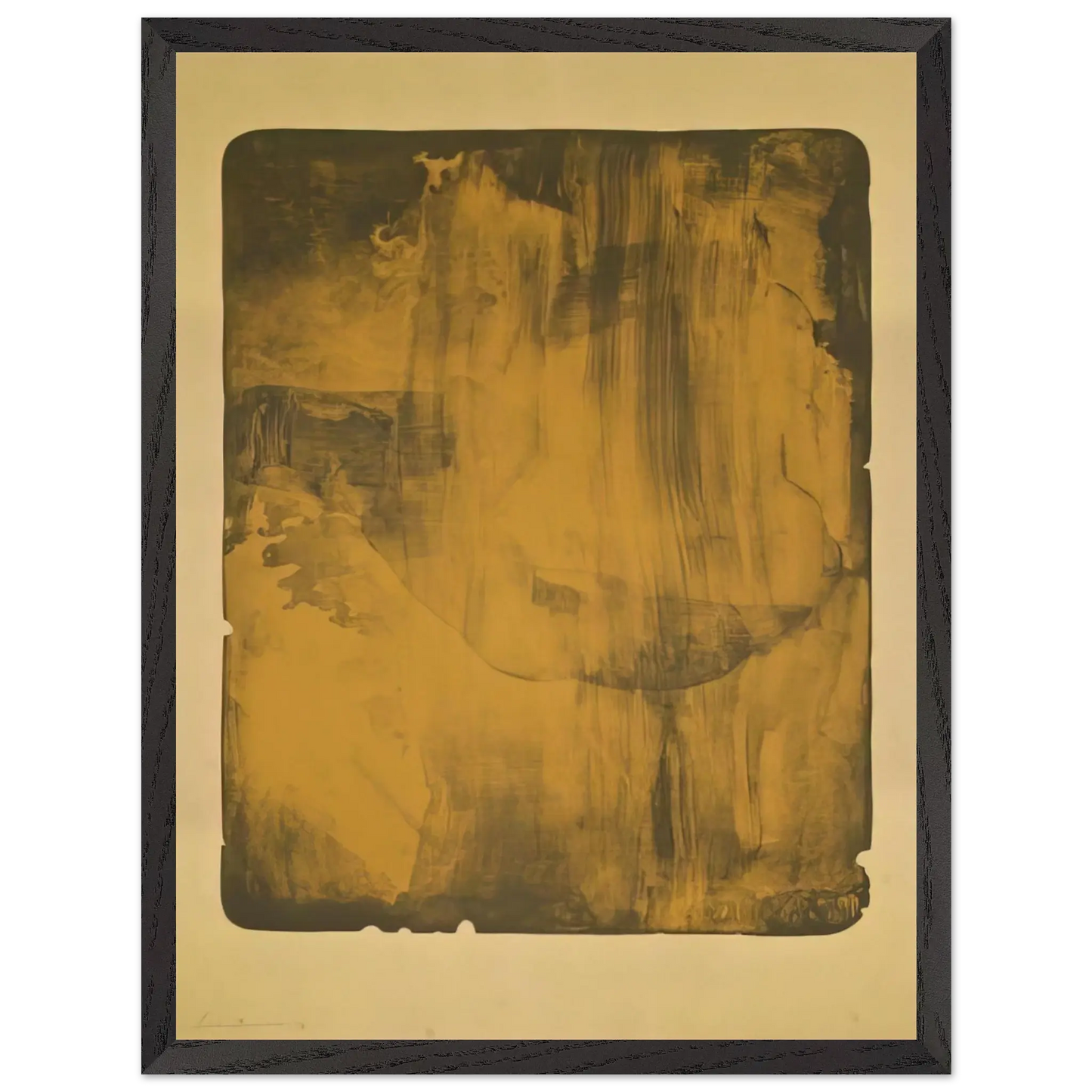 Helen Frankenthaler - Bronze Smoke - 1978 Wall art - 21x29.7 cm / 8x12" - Premium Wooden Framed Poster With Fine Art Paper - Wood frame