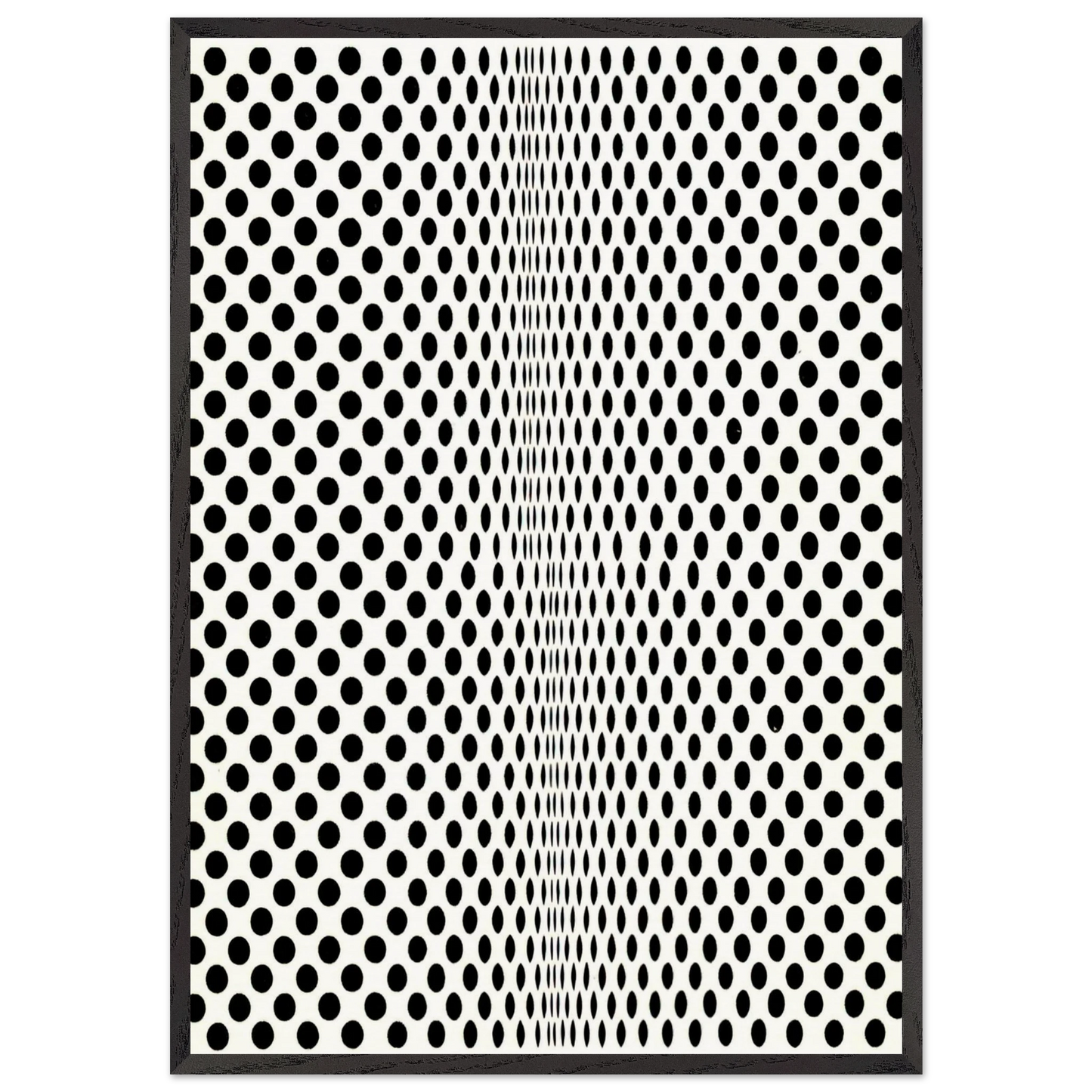 FISSION 1963 - Bridget Riley 70x100 cm / 28x40 inches Framed Art Print – Black Wooden Frame