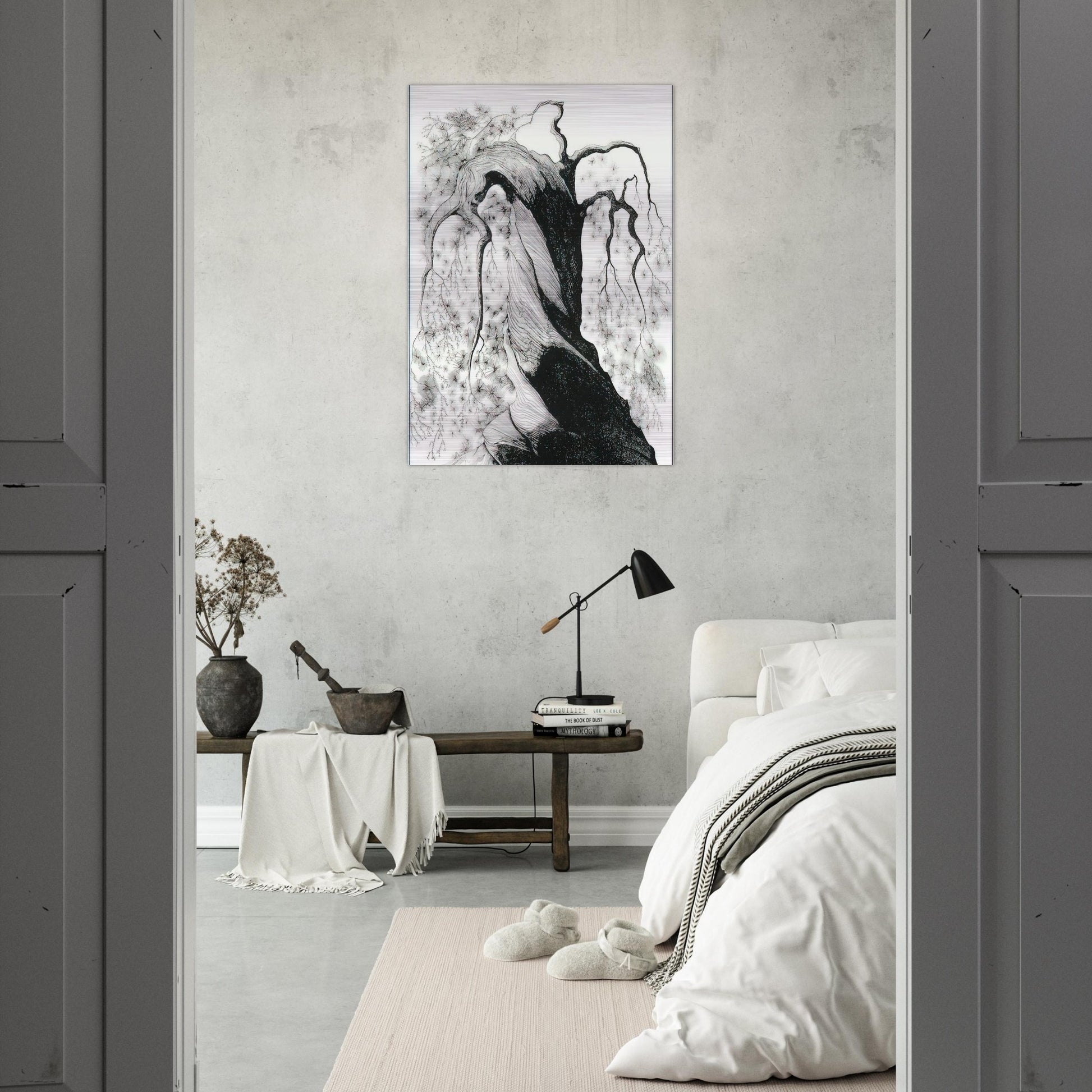 Pine Tree - Eyvind Earle Brushed Aluminum Print - 70x100 cm / 28x40 inches | Eyvind Earle Aluminum Print | Eyvind Earle Prints