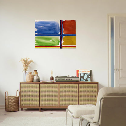 FENSTERKREUZ II 1966 - BLINKY PALERMO Brushed Aluminum Print - 70x100 cm / 28x40 inches | BLINKY PALERMO Aluminum Print | BLINKY PALERMO Prints