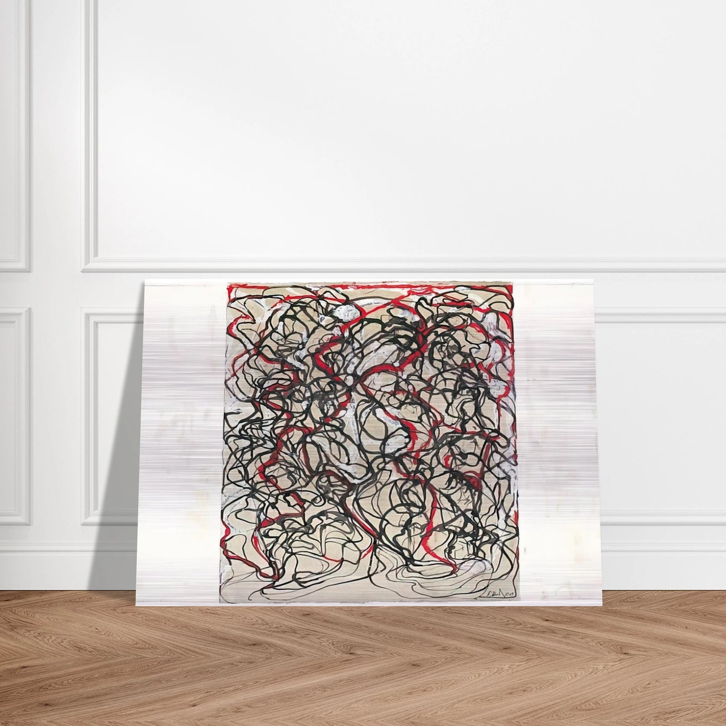 Letter with Red - 2009 - Brice Marden Brushed Aluminum Print - 70x100 cm / 28x40 inches | Brice Marden Aluminum Print | Brice Marden Prints