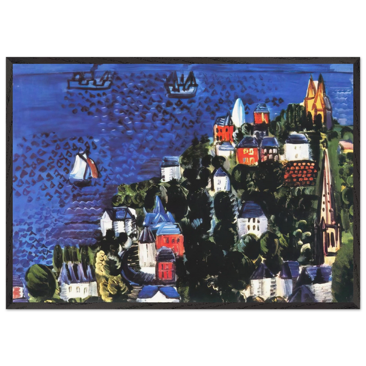 VIEW OF SAINTE ADRESSE - Raoul Dufy 70x100 cm / 28x40 inches Framed Art Print – Black Wooden Frame