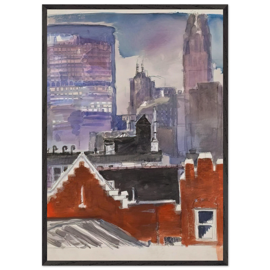Untitled cityscape - 1986 - Paul Thek 70x100 cm / 28x40 inches Framed Art Print – Black Wooden Frame