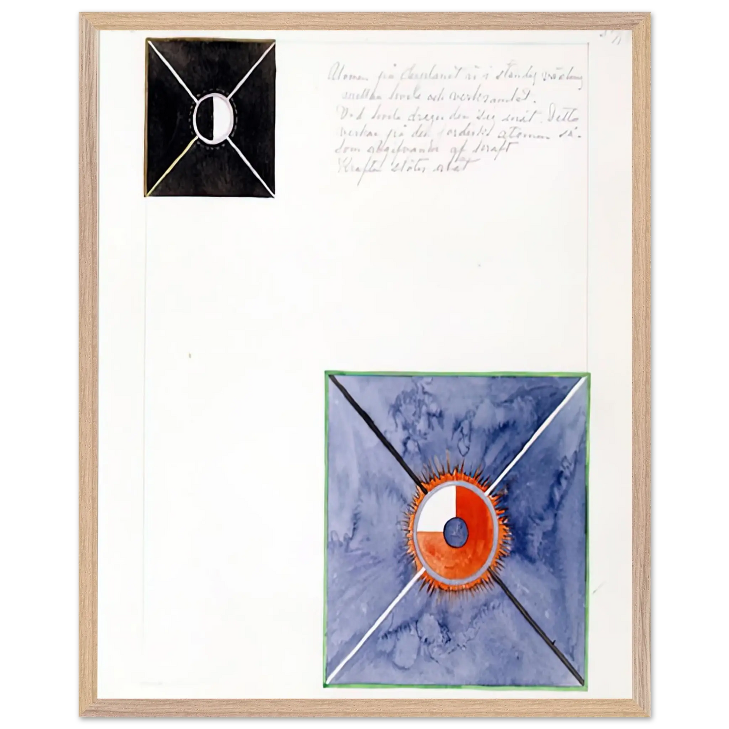 Hilma af Klint - ATOM SERIES NO 8 ATOM ON THE ETHER PLANE IS IN CONSTANT CHANGE BETWEEN REST AND ACTIVITY AT THE 1917 Wall art - 30x45 cm / 12x18 Inches - Premium Wooden Framed Poster With Fine Art Paper - Wood frame