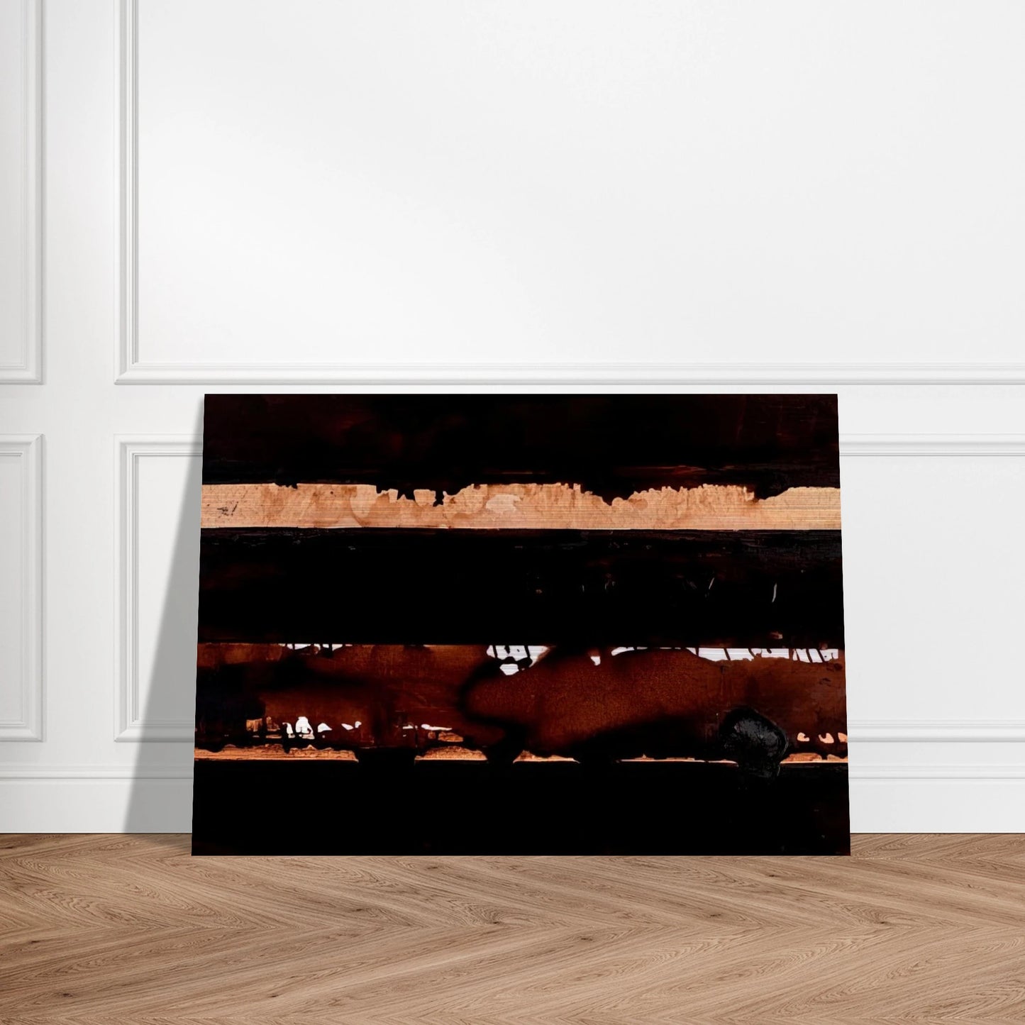 B-Walnut Stain - 2004 - Pierre Soulages Brushed Aluminum Print - 70x100 cm / 28x40 inches | Pierre Soulages Aluminum Print | Pierre Soulages Prints