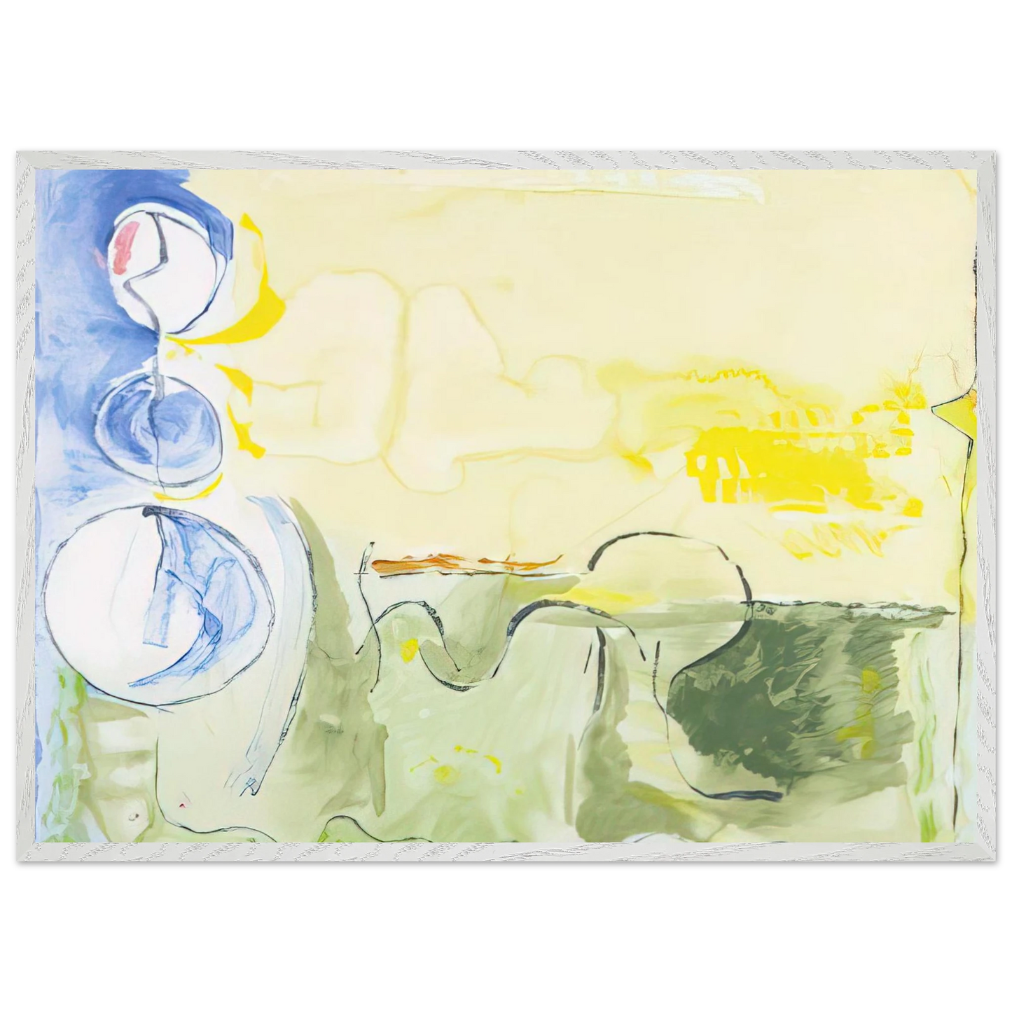 Helen Frankenthaler - Flotilla - 2006 Wall art - 60x90 cm / 24x36 inches - Premium Wooden Framed Poster With Fine Art Paper-canvas - White frame
