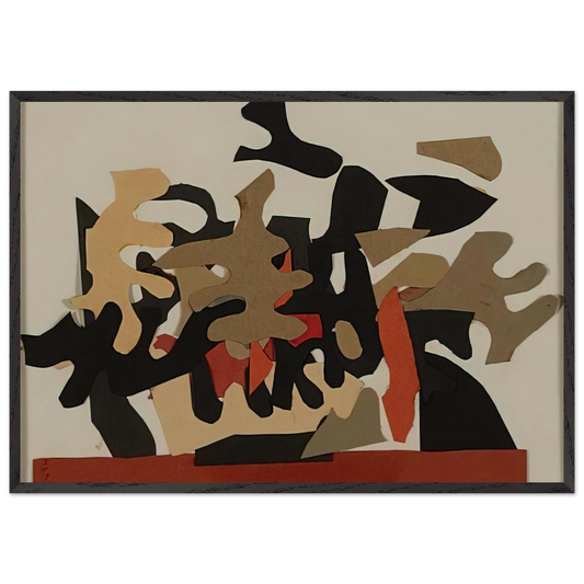 Red Boat - 1964 - Robert Goodnough 70x100 cm / 28x40 inches Framed Art Print – Black Wooden Frame