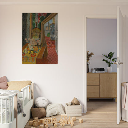 INTERIOR FLOWERS AND PARAKEETS 1924 - Henri Matisse Brushed Aluminum Print - 70x100 cm / 28x40 inches | Henri Matisse Aluminum Print | Henri Matisse Prints
