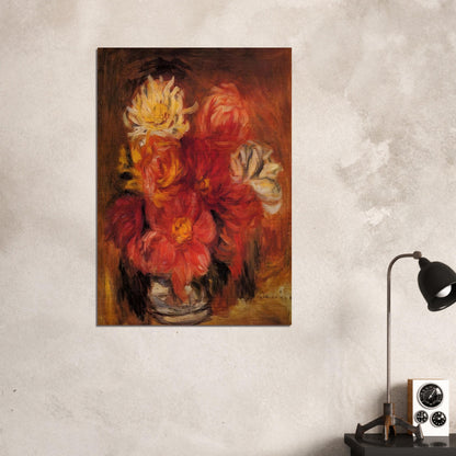 Dahlias - Pierre-Auguste Renoir Brushed Aluminum Print - 70x100 cm / 28x40 inches | Pierre-Auguste Renoir Aluminum Print | Pierre-Auguste Renoir Prints