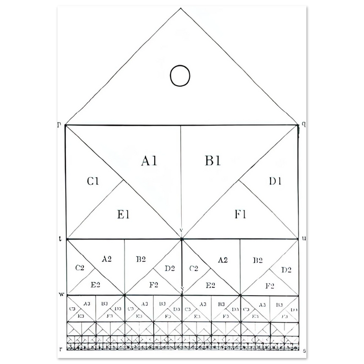 MC Escher - SCHEME Wall Art - 21x29.7 cm / 8x12" - Premium Wooden Framed Poster With Fine Art Paper-canvas - White frame