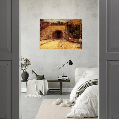 Roadway with Underpass The Viaduct - Vincent van Gogh Brushed Aluminum Print - 70x100 cm / 28x40 inches | Vincent van Gogh Aluminum Print | Vincent van Gogh Prints