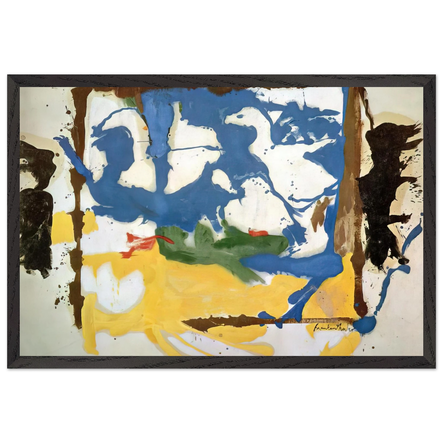 Helen Frankenthaler - Swan Lake #2 - 1961 Wall art - 13x18 cm / 5x7 inches - Premium Wooden Framed Poster With Fine Art Paper-canvas - Black frame