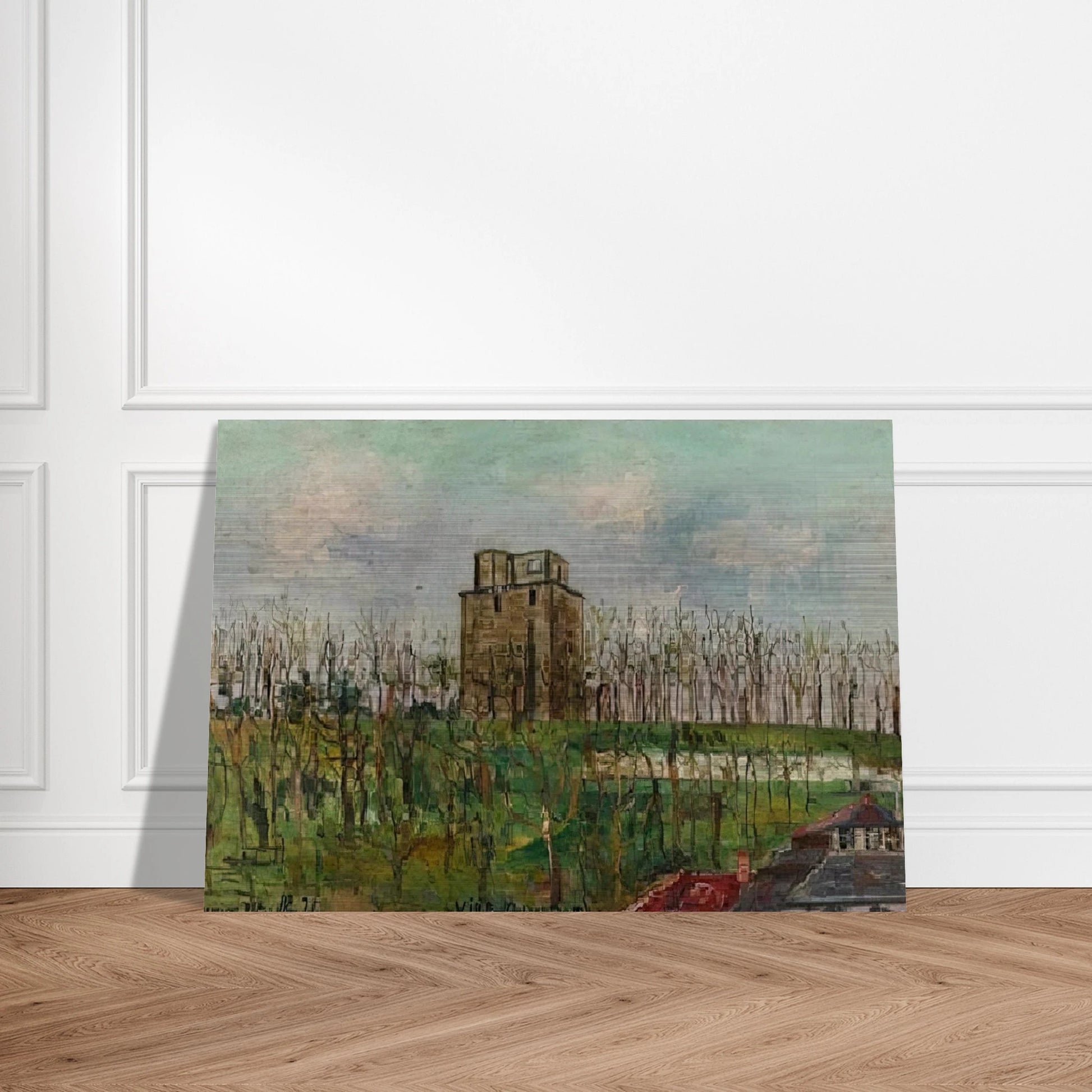 DONJON STREET - Maurice Utrillo Brushed Aluminum Print - 70x100 cm / 28x40 inches | Maurice Utrillo Aluminum Print | Maurice Utrillo Prints