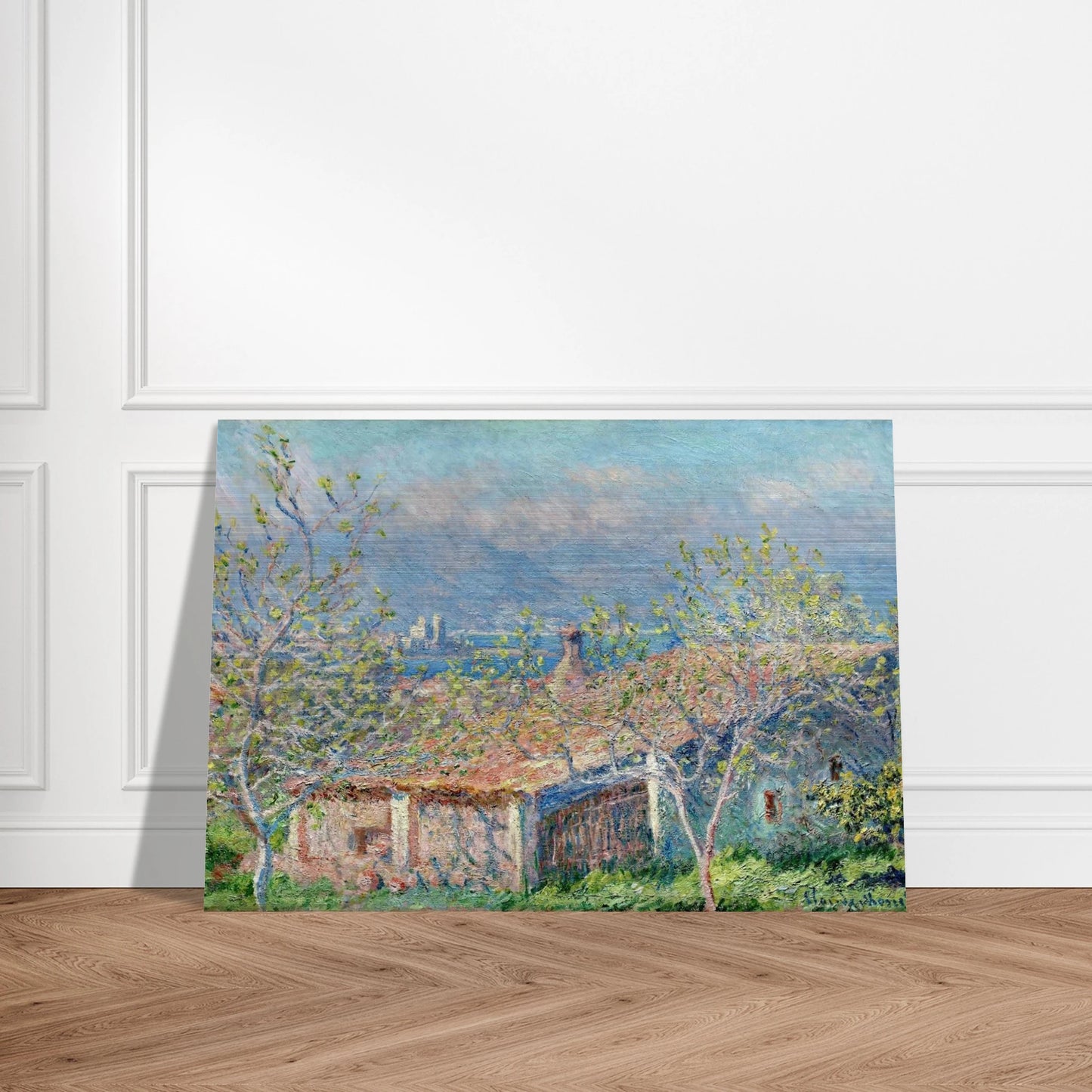 Gardener's House at Antibes - claude monet Brushed Aluminum Print - 70x100 cm / 28x40 inches | claude monet Aluminum Print | claude monet Prints