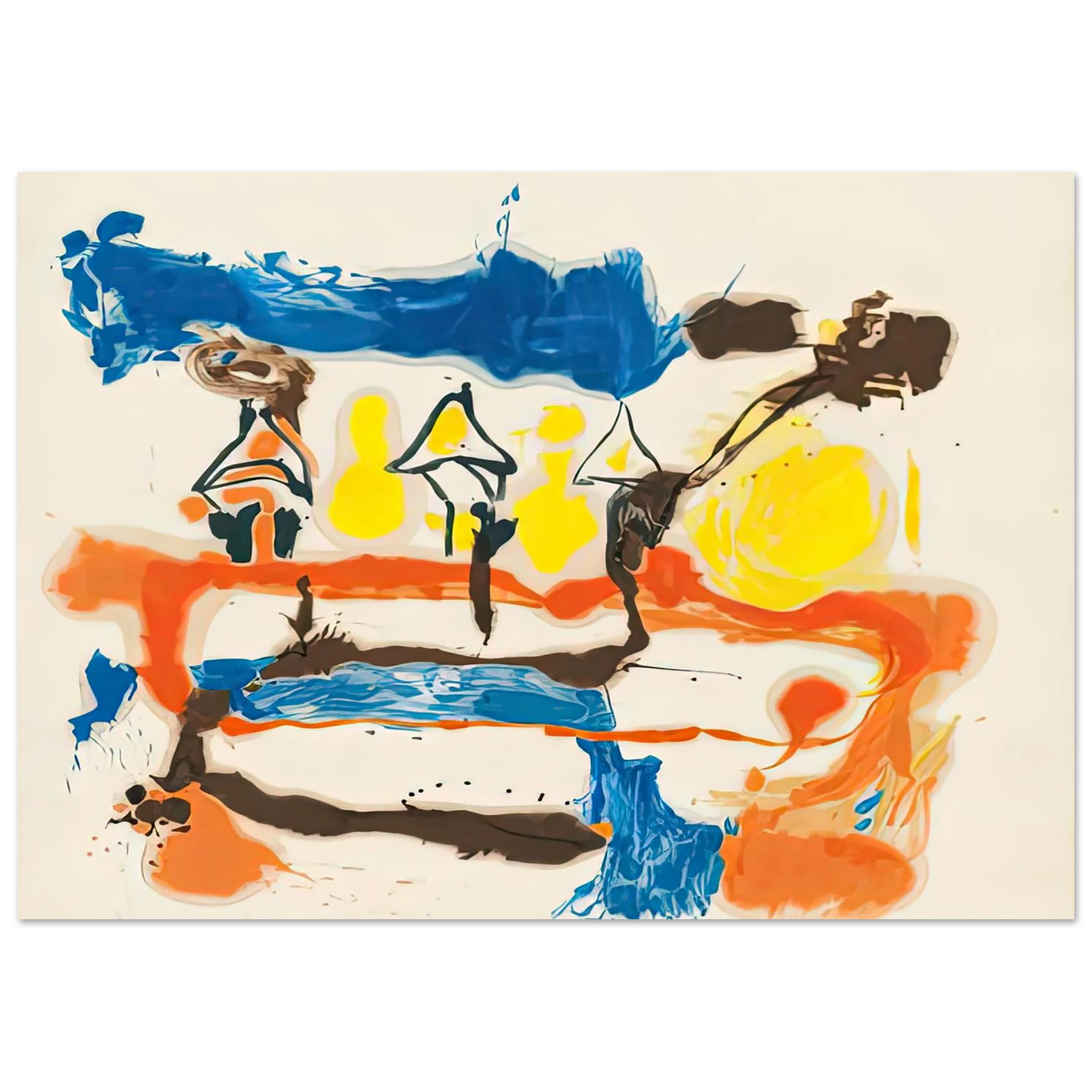 Helen Frankenthaler - Fable, 1961- Wall Art - 21x29.7 cm / 8x12" - Premium Wooden Framed Poster With Fine Art Paper-canvas - Black frame