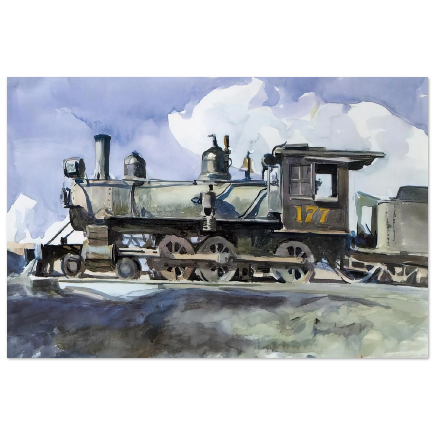 Edward Hopper - D. and R. G. Locomotive Fine Art Poster