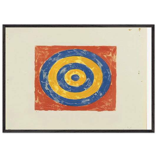 TARGET UNIVERSAL LIMITED ART EDITIONS 35 - Jasper Johns 70x100 cm / 28x40 inches Framed Art Print – Black Wooden Frame