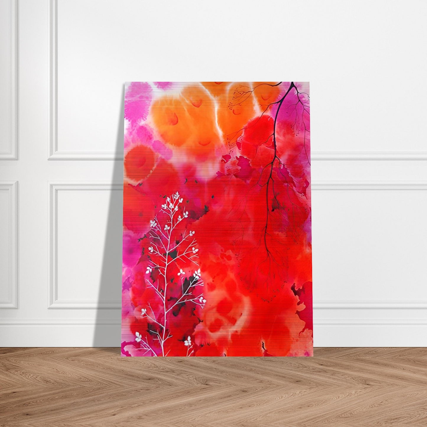 Flower Fantasy - Eyvind Earle Brushed Aluminum Print - 70x100 cm / 28x40 inches | Eyvind Earle Aluminum Print | Eyvind Earle Prints