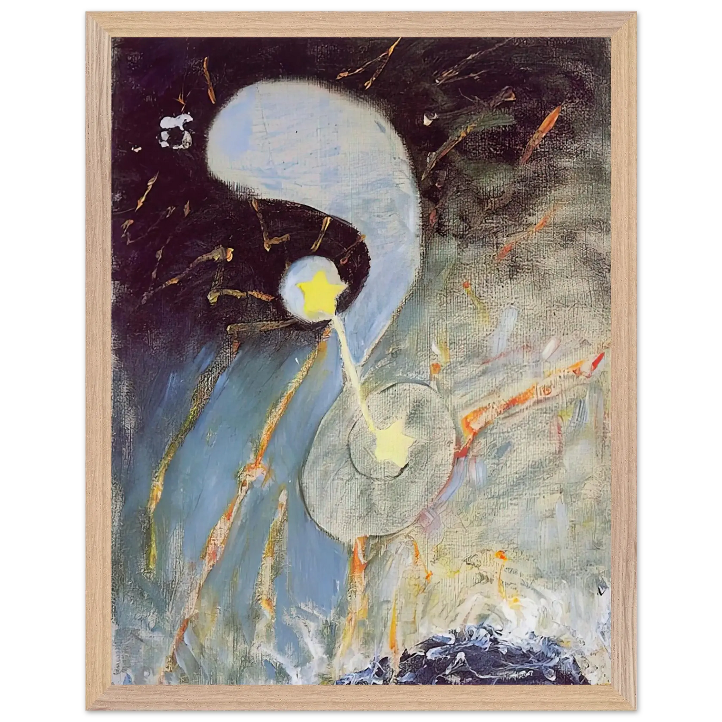 Hilma af Klint - CHAOS NR 2 1906 Wall art - 13x18 cm / 5x7 Inches - Premium Wooden Framed Poster With Fine Art Paper - Black frame