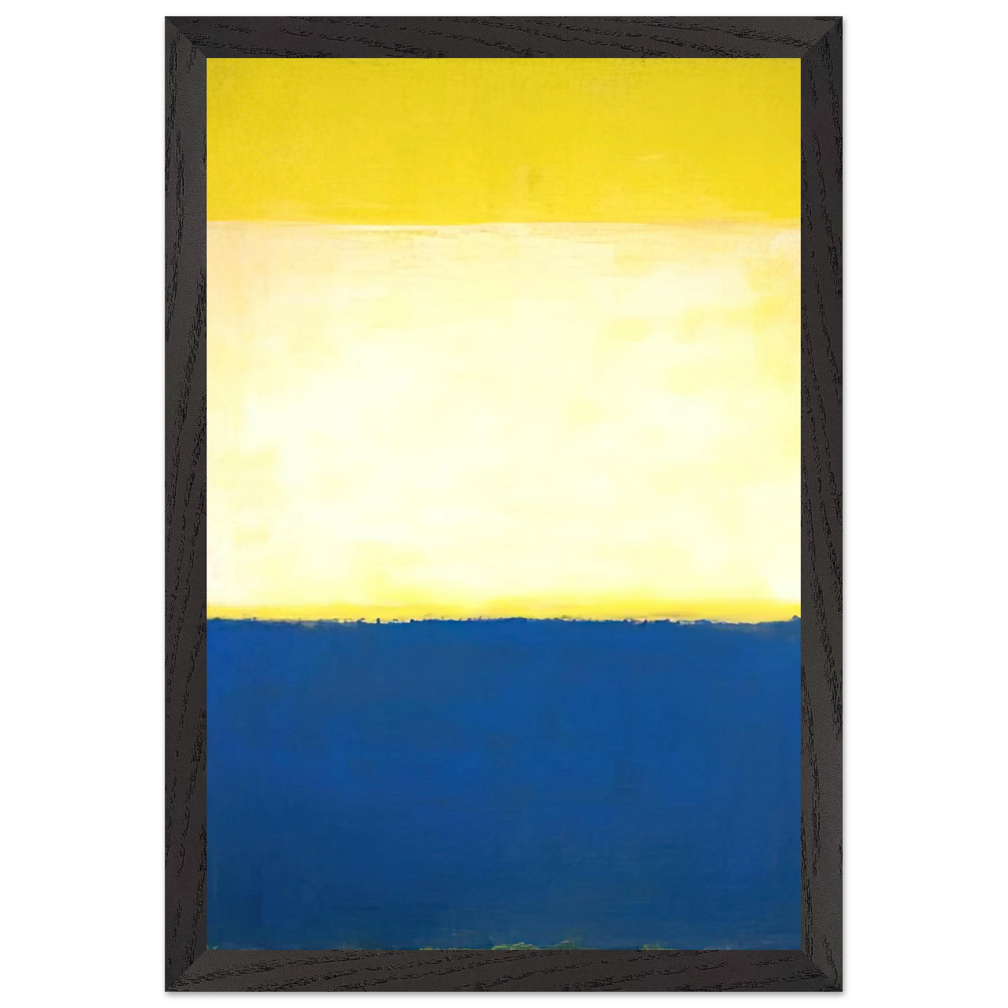Mark Rothko - No. 6 Yellow, White, Blue Over Yellow on Gray - 1954 Wall Art - 30x40 cm / 12x16 inches - Premium Wooden Framed Poster With Fine Art Paper-canvas - Black frame