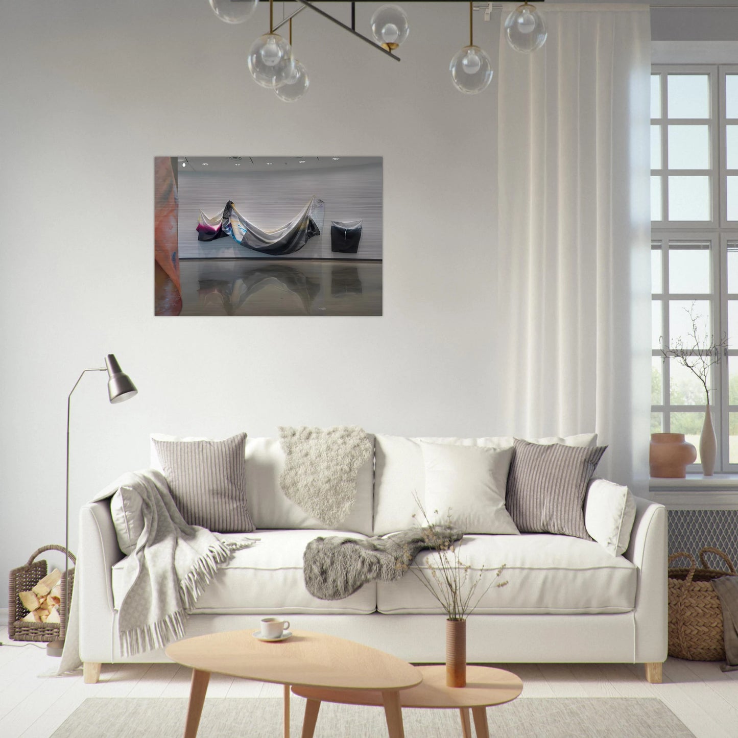 Black Garland - Sam Gilliam Brushed Aluminum Print - 70x100 cm / 28x40 inches | Sam Gilliam Aluminum Print | Sam Gilliam Prints