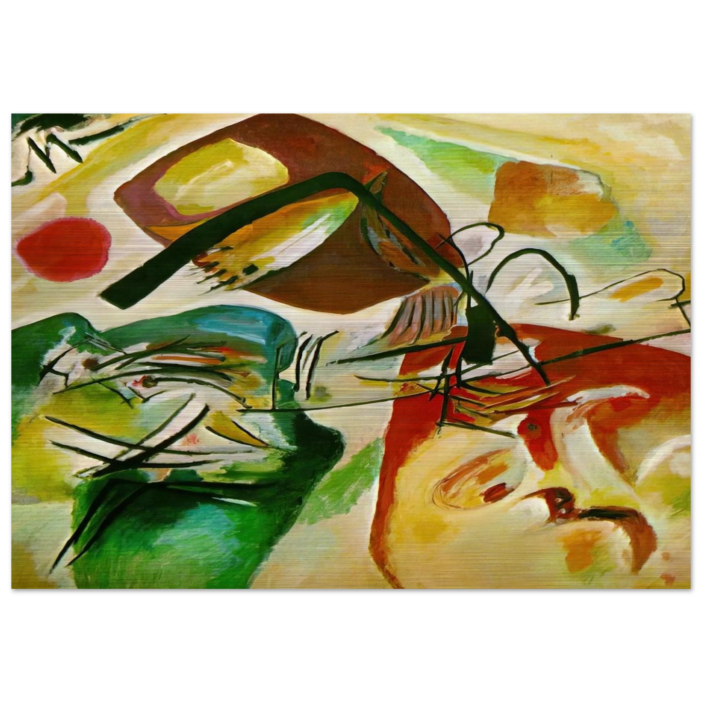 PICTURE WITH A BLACK ARCH 1912 - Wassily Kandinsky Brushed Aluminum Print - 70x100 cm / 28x40 inches | Wassily Kandinsky Aluminum Print | Wassily Kandinsky Prints