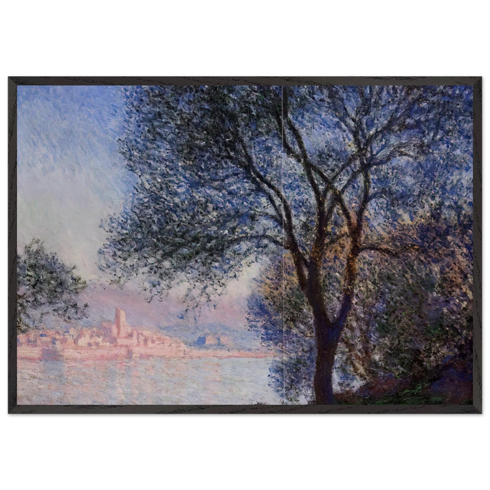 Antibes Seen from the Salis Gardens 02 - claude monet 70x100 cm / 28x40 inches Framed Art Print – Black Wooden Frame