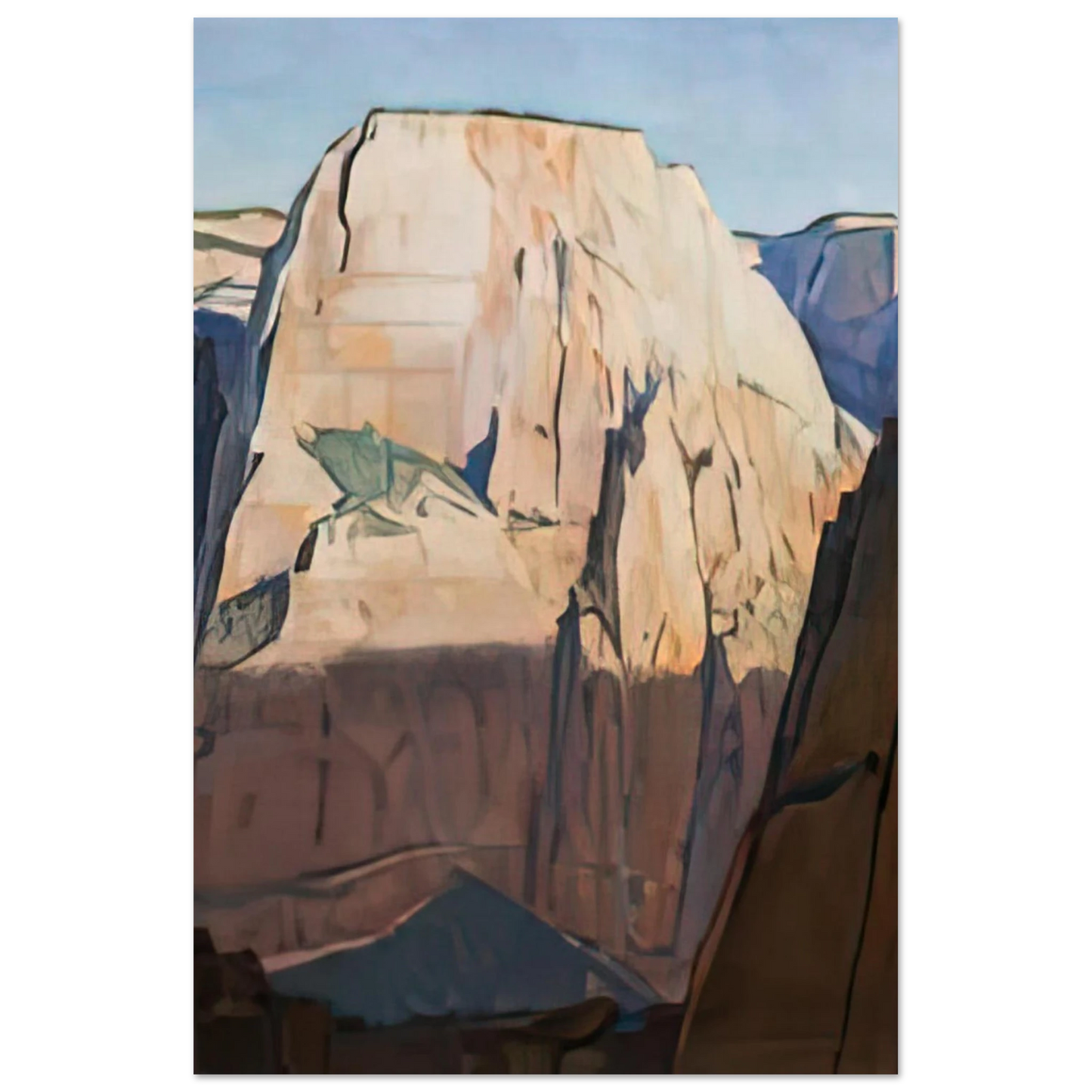 Maynard Dixon - GREAT WHITE THRONE ZION CANYON UTAH 1933 Wall art - 21x29.7 cm / 8x12" - Premium Wooden Framed Poster With Fine Art Paper-canvas - Wood frame