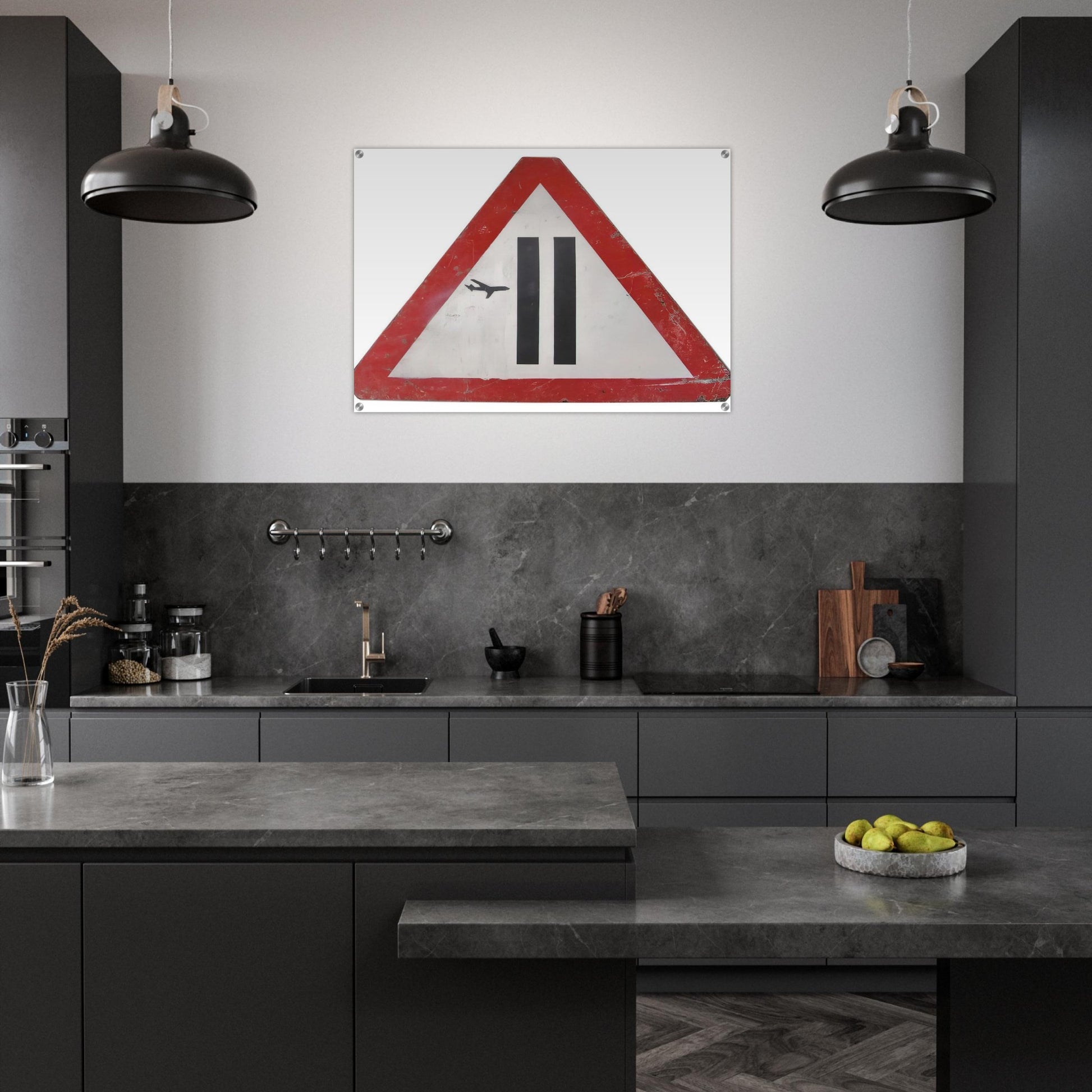 WARNING SIGN 2006 - Banksy Acrylic Print - 70x100 cm / 28x40″ inches