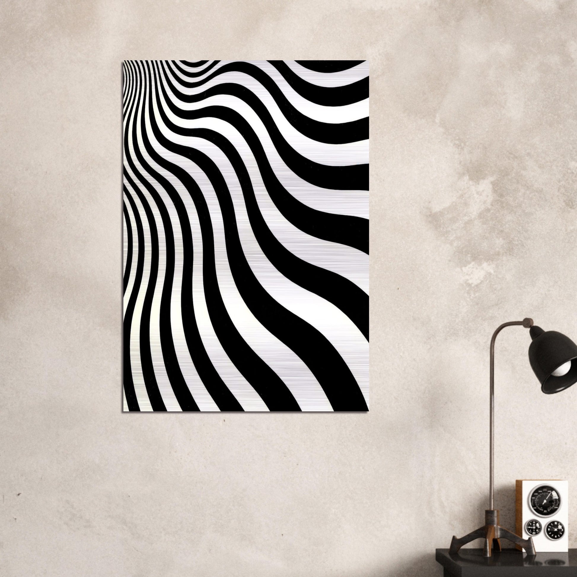 INTAKE 1964 - Bridget Riley Brushed Aluminum Print - 70x100 cm / 28x40 inches | Bridget Riley Aluminum Print | Bridget Riley Prints