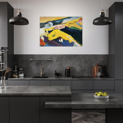 MOUNTAIN LANDSCAPE WITH CHURCH 1910 - Wassily Kandinsky Acrylic Print - 70x100 cm / 28x40″ inches | Wassily Kandinsky Wall Art | Wassily Kandinsky Prints